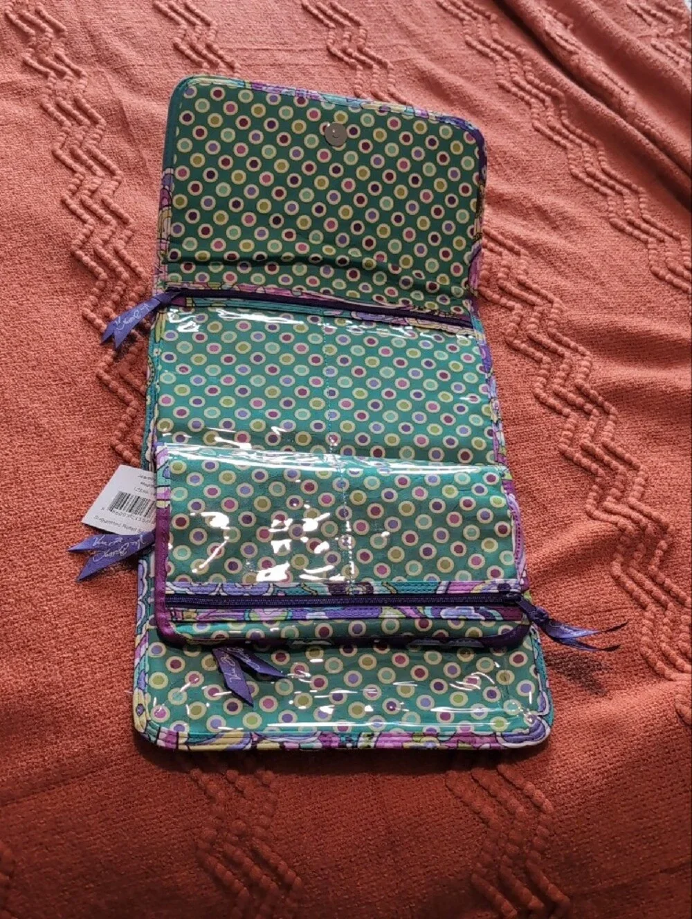 Vera Bradley Multicolor Purple Floral Quilted Fold-over Jewelry Vase